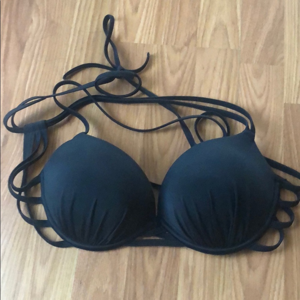 Mossimo Black Push-Up Cross-back Swim Top - Size L